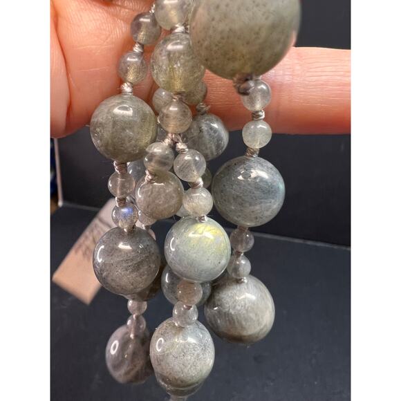 NEW labradorite bib statement necklace with sterling silver clasp - Picture 5 of 15